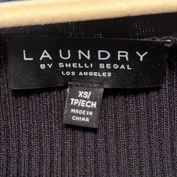 Laundry by Shelli Segal Black Ribbed Knit Sweater Dress XS - Picture 10 of 12